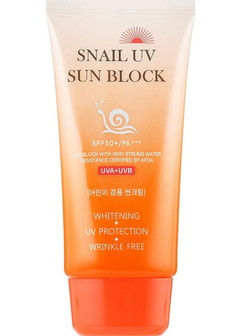 Крем солнцезащитный с муцином улитка 50/PA Aloe Water Blue Cream 70ml (602609-104980) Jigott (368616583)