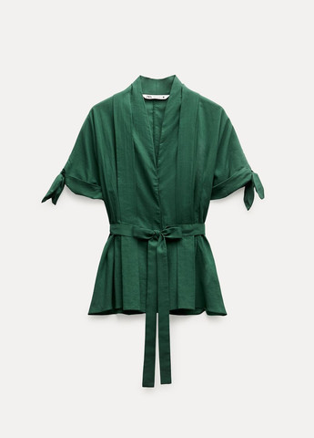 Зеленая праздничный рубашка однотонная Zara