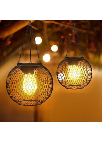 Металевий садовий ліхтар-куля підвісний Сфера на сонячній батареї, теплий білий Po Fanu (363192877)