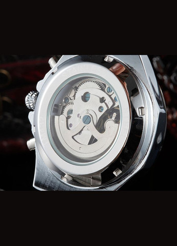 Часы мужские механические наручные Skeleton с автоподзаводом Серебристые с золотом ( код: IBW903SY ) Winner (365865076)