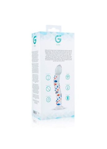 Стеклянный дилдо с изгибами и рисунком Glass Dildo No. 3 Gildo (335392457)