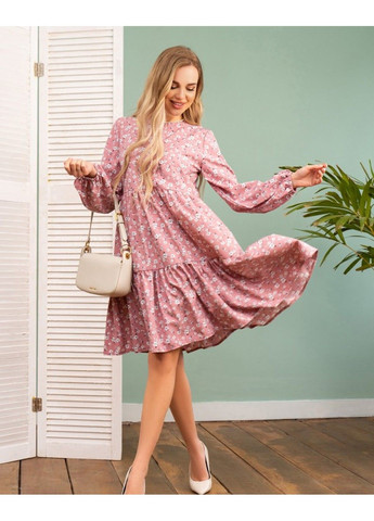 Розовое повседневный платье 13736 xl розовый ISSA PLUS