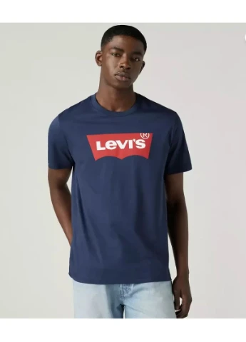 Синя футболка чоловіча levi’s logo t-shirt, синя, m Levi's Футболка