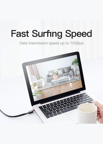 Патч корд сетевой кабель 10 Гбит\с Ethernet RJ45 Cat 7 плоский 5М Black (ICABJ) Vention (300524003)