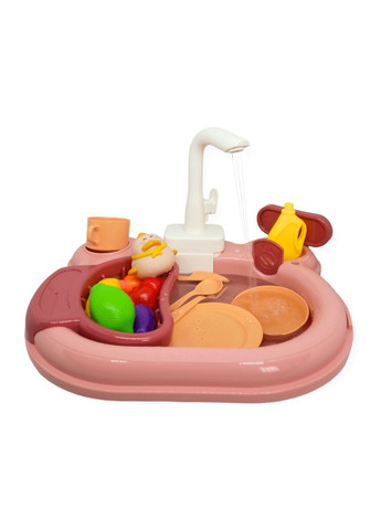 Мийка іграшкова з циркуляцією води 19 деталей дитяча з краном каченям і посудом набір для гри з водою No Brand (297743474)