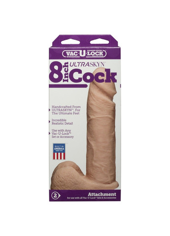 Фалоімітатор Vac-U-Lock - 8 Inch ULTRASKYN Cock White, діаметр 5,1 см Doc Johnson (298349943)