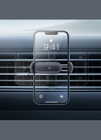 Автотримач для телефона Black Baseus Steel Cannon 2 Air Outlet Car Mount (342723221)