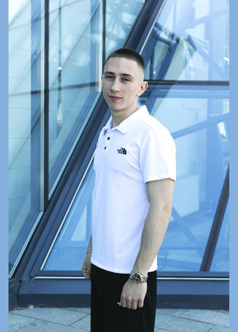 Белая футболка-базовое поло с лого🔥 для мужчин Luna