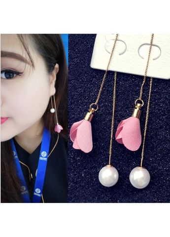 Сережки/сережки-протяжки довгі ніжні «Rose&long» (рожевий) China (366874954)