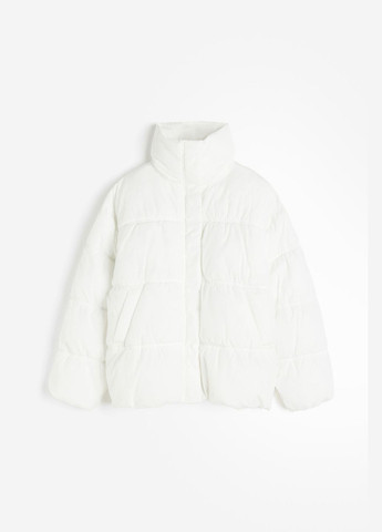 Белая зимняя стеганая пуховая куртка H&M