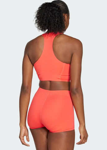 Красный кроп-топ adizero road to records adidas полиамид