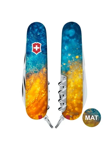 Ніж Spartan Ukraine 91мм,13функ,Жовто-сині бризки Victorinox (385886799)