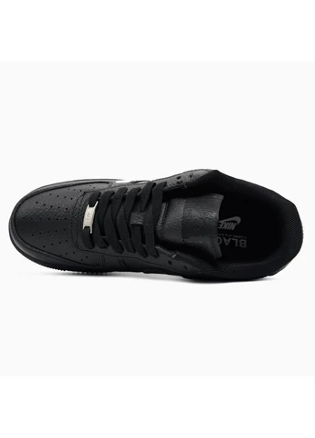 Черные демисезонные кроссовки мужские nike air force 1 low comme des garçon black | найк эир форс 1 гарсон черные No Brand