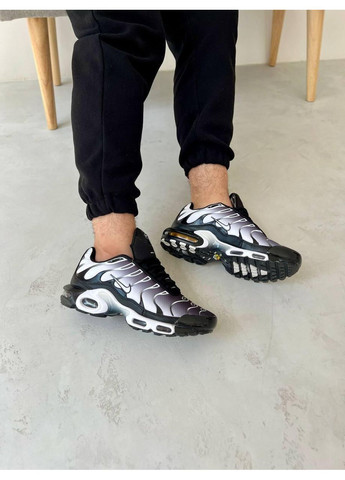 КРОССОВКИ ЖЕНСКИЕ NIKE TN BLACK WHITE НАЙК АИР МАКС ТН ПЛЮС No Brand чёрные демисезоны (368854834)