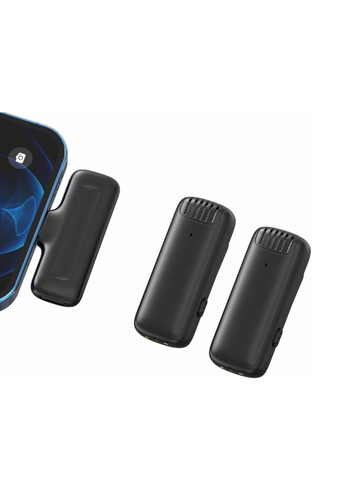 Бездротовий петличний мікрофон для iphone з шумозаглушенням (комплект з 2 мікрофонами) No Brand (282648549)