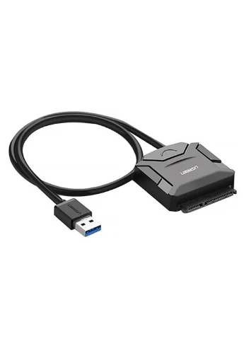 Оригинал! Перехідник USB 3.0 Type-A --> SATA III (F) + DC Adapter, CR108 чорний Ugreen (399525728)