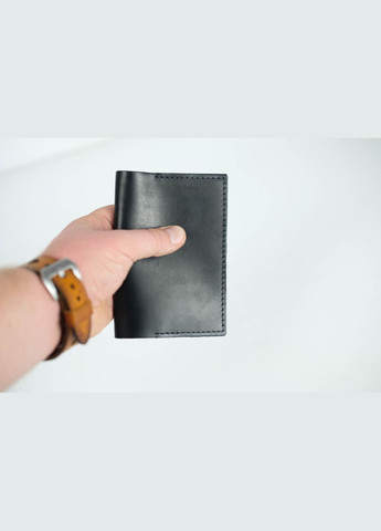 Кожаная обложка для документов Модель №12, кожа натуральная итальянская Краст, цвет Черный Berty (299397070)