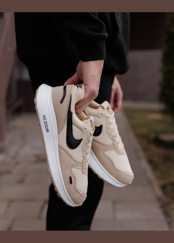 Бежеві Осінні кросівки чоловічі nike nd No Brand Zoom Beige Black White