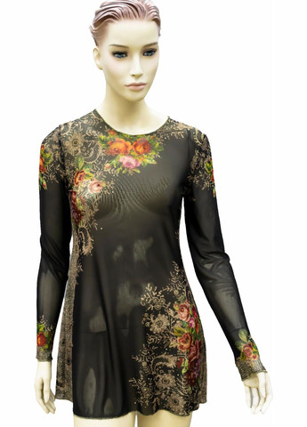 Женская туника "Цветочная симфония" с кристаллами Swarovski и вышивкой, ручная работа (р-L) Michal Negrin (347018225)