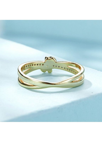 Срібна каблучка з камінчиками "Вузол" в позолоті Kabluchka (355344817)