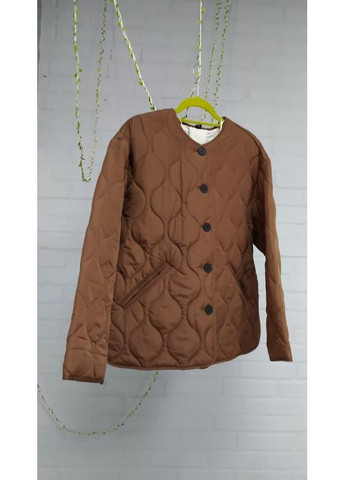 Світло-коричнева оверсайз стьобана куртка водовідштовхувальна Zara