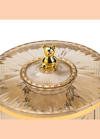 Цукерниця пластикова на 4 відділення кругла 26 см tea color HP48629G TS Kitchen (353505485)