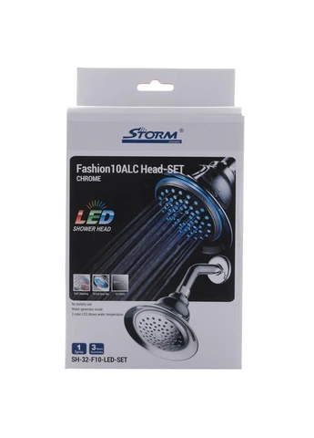 Воронка SH-32-F10-LED-SET (ST0020), потолочная, круглая, стальной цвет, пластик, с подсветкой, 8,2 кг Storm (399021611)
