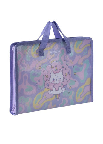 Папка-портфель на блискавці Rainbow Catcorn колір різнокольоровий CB-00281368 Kite (343413509)