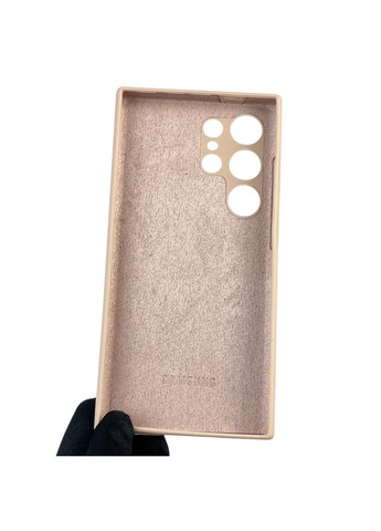 Чохол для Galaxy S24 Ultra (SM-S928B) силіконовий з мікрофіброю нековзний на самсунг с24 ультра пудровий Samsung (366390271)