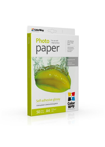 Фотопапір глянцевий самоклеючий 115/80 г/м A4 50 л (PGS1158050A4) Colorway (339083909)