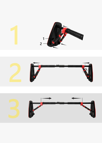 Турник раздвижной Elite+ Black/Red Cornix XR-0295 (315348834)