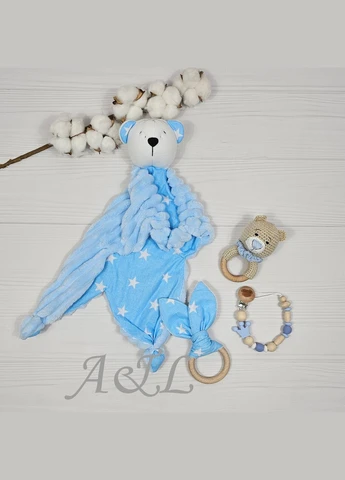 Букет из пеленок для младенцев a.l.babybox Белые звезды на голубом No Brand (308752106)