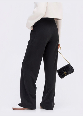 широкие брюки из замши чёрного цвета Dressa (278762345)