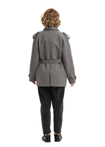 Черно-белое демисезонное Пальто Лина черно-белый (микроклетка) Emass