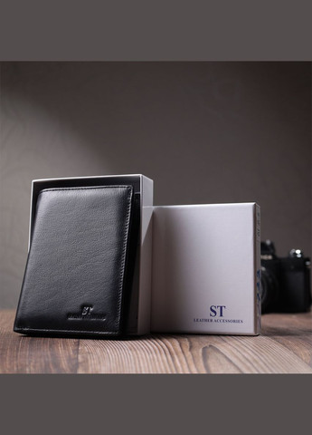 Вертикальное портмоне для документов мужское из натуральной кожи 22733 Черный st leather (306881412)