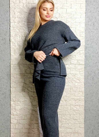 Серый зимний комплект (свитер+штаны+шарф) di classe