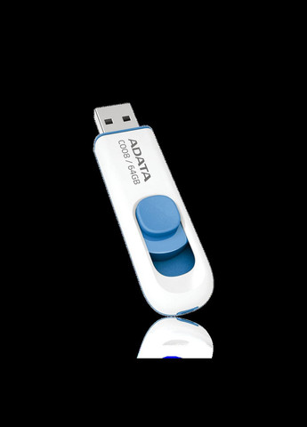 Флеш накопичувач Classic C008 64 ГБ USB 2.0 білий із блакитним ADATA (293345950)