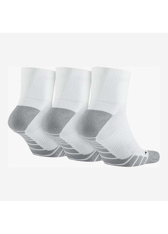 Чорні шкарпетки u nk evry max cush ankle 3pr білий Nike однотонні (302290439)