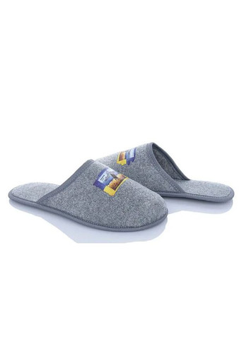 Серые домашние тапочки мужские серые закрытый носок марка Pago