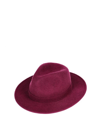 Капелюх федора жіночий з ремінцем фетр бордовий МЕДОУ LuckyLOOK 919-822 (361154843)