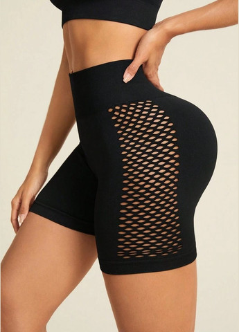 Шорты женские спортивные с эффектом пуш-ап на высокой посадке утягивающие велосипедки с сеточкой сбоку No Brand (328600908)