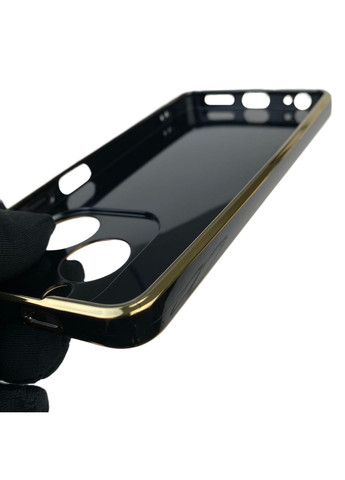 Чохол для Spark Go 2024 (BG6) з кільцем-підставкою із золотою окантовкою на техно спарк го 2024 чорний gs1 Tecno (366230229)