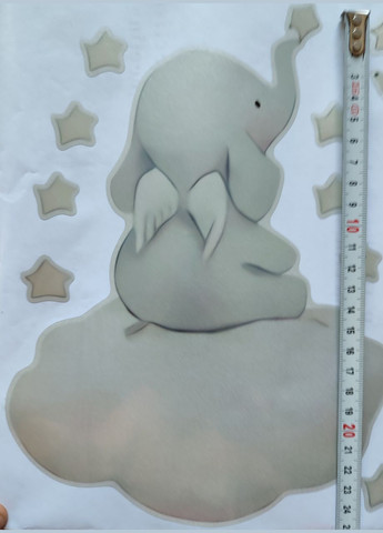 Наклейки в детский сад 3 слоника на тучках! (лист 30 х 60 см) Б232 No Brand (302243004)