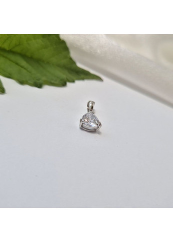 Серебряная подвеска кулон с Треугольным Белым камнем серебро 925 пробы Родированное 1690-6п 0.98г No Brand (355343924)