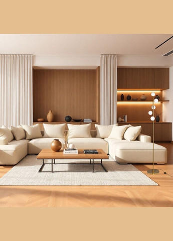 Торшер з білими плафонами по колу на 5 лампи (52-9834-5 BRONZE) No Brand (370069599)