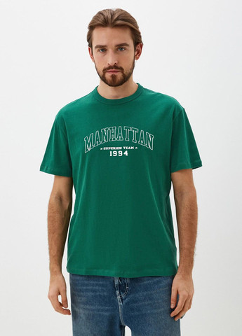 Зеленая футболка с принтом Threadbare