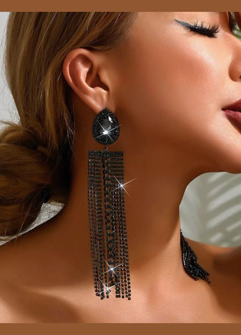 Сережки біжутерія довгі в стразах No Brand (333035122)