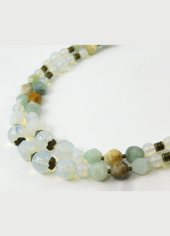 Намисто "Кульбаба" Місячний камінь синтетичний, Амазоніт Fursa fashion (322314240)