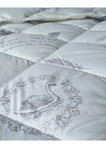 Ковдра полуторна стьобана зимова зі штучного лебединого пуху 21460 150х210 см біла Leri Max (365680295)