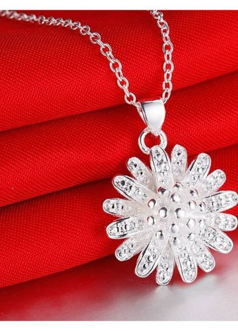 Посріблений набір квіти підвіска на ланцюгу і сережки, 10-425 No Brand (366891505)